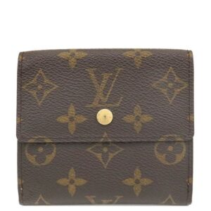 ルイヴィトン LOUIS VUITTON 二つ折り財布 ポルトモネ ビエ カルトクレディ モノグラムキャンバス モノグラム ゴールド金具 茶 Wホック財布 M61652 SP0075 【中古】
