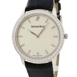 オーデマピゲ AUDEMARS PIGUET クラシック クルドパリ 15164BC.ZZ.A002CR.01 K18WG無垢 純正ダイヤ アイボリー メンズ 腕時計手巻き ベージュ 【中古】