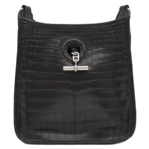 エルメス HERMES ショルダーバッグ ヴェスパ TPM ニロティカス ブラック シルバー金具 黒 クロコ □G刻印 【保存袋】 【中古】中古美品
