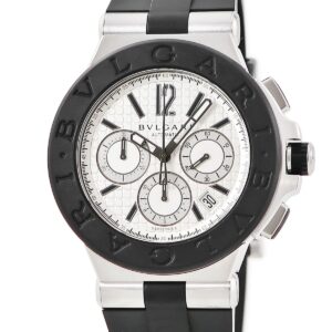 ブルガリ BVLGARI ディアゴノ クロノグラフ DG42SVCH デイト スモールセコンド シルバー ブラック メンズ 腕時計自動巻き シルバー 【中古】中古美品
