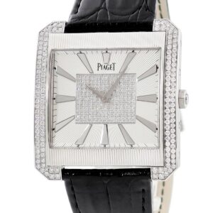 ピアジェ PIAGET ブラック タイ プロトコール XXL G0A32006 K18WG無垢 純正ダイヤ シルバー スクエア メンズ 腕時計手巻き シルバー 【中古】