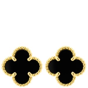ヴァンクリーフアーペル Van Cleef & Arpels ピアス スウィート アルハンブラ ブラック×イエローゴールド 黒 オニキス Au750 18K 両耳用 VCARA44900 【中古】中古品
