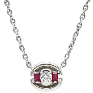 クリスチャン・ディオール Christian Dior ネックレス ダイヤ プラチナシルバー プラチナ PT 1Pダイヤ 【箱】 【中古】中古品