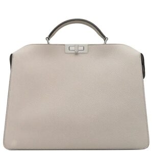 フェンディ FENDI 2WAYバッグ ピーカブー アイ シー ユー ミディアム レザー グレー シルバー金具 ISeeU ハンドバッグ ショルダーバッグ 7VA529 【保存袋】 【中古】