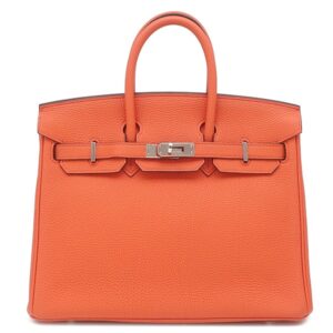エルメス HERMES ハンドバッグ バーキン 25 トゴ カプシーヌ シルバー金具 赤 A 【保存袋】 【中古】