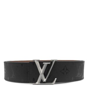 ルイヴィトン LOUIS VUITTON ベルト サンチュール LVイニシャル ピラミッド 90/36 レザー モノグラムイリュージョンレザー ブラック シルバー金具 黒 M9346 BC0251 【箱】 【中古】新品同様品