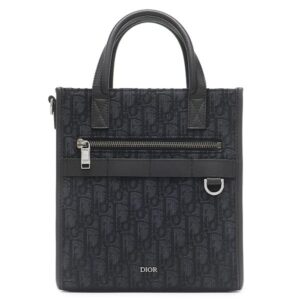 クリスチャン・ディオール Christian Dior 2WAYバッグ サファリ ノースサウス トート キャンバス レザー ブラック シルバー金具 1ESPO311YKY 【中古】中古美品