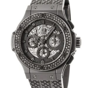ウブロ HUBLOT ビッグバン アエロバン オールブラック クロノグラフ 311.CI.1110.RX.1100 純正ダイヤ 限定 メンズ 腕時計自動巻き ブラック 【中古】