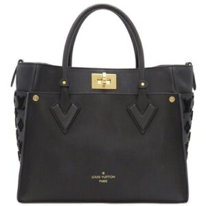 ルイヴィトン LOUIS VUITTON 2WAYバッグ オンマイサイド MM カーフ ツイストカーフレザー ノワール ゴールド金具 トート ショルダー 黒 M53826 SR2119 【中古】