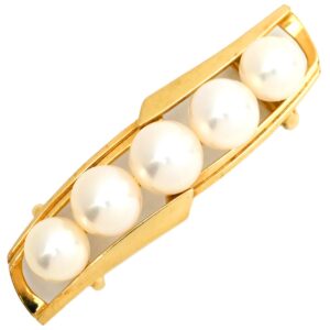 ミキモト MIKIMOTO アクセサリー パール 帯どめ パールホワイト MIKIMOTO 帯留め 5P 5粒 真珠 あこや 【中古】
