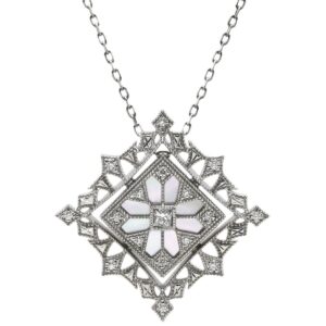 ミキモト MIKIMOTO ネックレス コルテージュ ペンダント ホワイトゴールド MIKIMOTO K18 WG 【箱】 【中古】