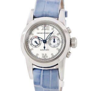 ジラールペルゴ GIRARD PERREGAUX スモール クロノグラフ 80460.0.11.11M7 純正ダイヤ シェル 青針 ローマン レディース 腕時計自動巻き シルバー 【中古】中古美品
