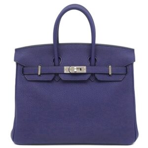 エルメス HERMES ハンドバッグ バーキン25 トゴ ブルーアンクル シルバー金具 青 ※鍵1本欠品 C 【中古】中古美品