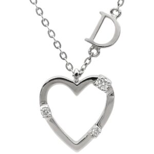 ダミアーニ DAMIANI ネックレス ハート 3Pダイヤ ペンダント ホワイトゴールド 18K 750 WG 【中古】中古品
