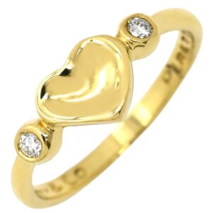 ティファニー Tiffany & Co リング 指輪 フルハート ダイヤモンド イエローゴールド T＆Co. Au750 18K エルサ ペレッティ 2P 2石 2粒 10号 【中古】新品同様品