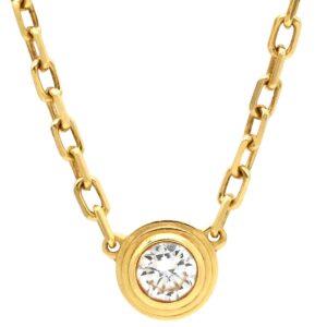 カルティエ Cartier ネックレス ダムール SM イエローゴールド Au750 18K 18金 1P 1石 1粒 ダイヤモンド スモールモデル 【中古】中古美品