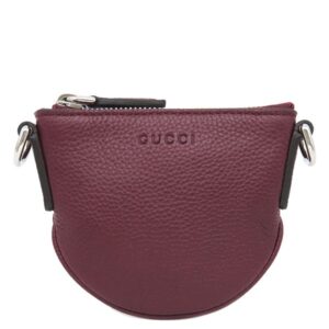 グッチ GUCCI ショルダーバッグ ロゴ マイクロ ショルダー レザー ボルドー シルバー金具 赤 緑 ウェブストライプ ポシェット ポーチ 821831 【箱】 【中古】新品同様品