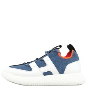 エルメス HERMES スニーカー デュエル DUEL ファブリック レザー ブルーXホワイト #39 青 白 スリッポン H212200Z 【保存袋】 【中古】中古美品