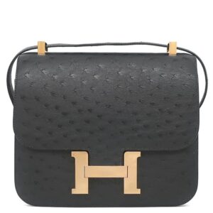 エルメス HERMES ショルダーバッグ コンスタンス3 24 オーストリッチ ブラック ゴールド金具 黒 Y刻印 【保存袋】 【中古】中古美品