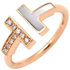 ティファニー Tiffany & Co リング 指輪 T ワイヤー ピンクゴールド T&Co. K18PG Au750 18K ローズゴールド ダイヤ シェル 10.5号 64027913 【中古】