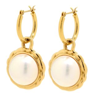 タサキ TASAKI ピアス パール フープ ホワイト×イエローゴールド 真珠 1P 1粒 Au750 18K 18金 スウィング 【ケース】 【中古】中古美品