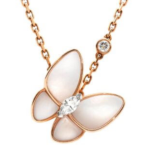 ヴァンクリーフアーペル Van Cleef & Arpels ネックレス ドゥ パピヨン ペンダント パールホワイトXローズゴールド PG 18K パール ダイヤモンド VCARO8FO00 【箱】 【中古】