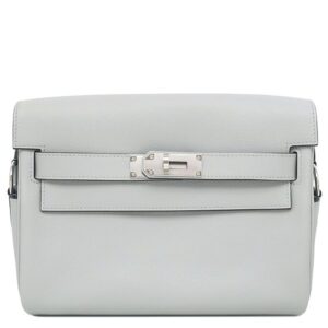 エルメス HERMES ショルダーバッグ メッセンジャー ケリー PM エバーカラー ブルーグラシエ シルバー金具 新品 未使用 ブルーグレー 2024年製 W 【箱】 【中古】