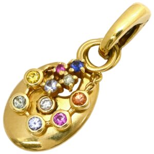 ラ・ヴェリテ La Verite ペンダントトップ サファイア ダイヤモンド トップ マルチカラー×イエローゴールド ダイヤ ダイア 18K 18金 750 2008年限定 【中古】中古美品