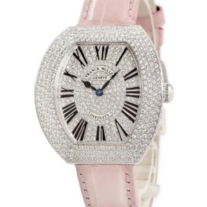 フランクミュラー FRANCK MULLER インフィニティ 3535 QZ R D4 CD OH済 K18WG無垢 純正ダイヤ パヴェ レディース 腕時計クオーツ シルバー 【中古】中古美品