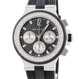 ブルガリ BVLGARI ディアゴノ クロノグラフ DG40SVCH 純正ダイヤ ブラック デイト スモールセコンド メンズ 腕時計自動巻き ブラック 【中古】中古美品