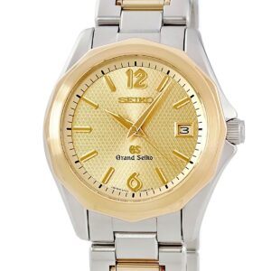 グランドセイコー Grand Seiko 9Fクォーツ SBGX036 9F62-0A70 K18YG×SS コンビ デイト ギョーシェ 十二角形 メンズ 腕時計クオーツ ゴールド 【中古】中古美品