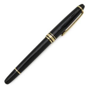 モンブラン Montblanc ボールペン ローラーボール マイスターシュテュック ゴールドコーティング クラシック GP プレシャスレジン ブラック×ゴールド インク切れ 【中古】