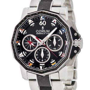 コルム CORUM アドミラルズカップ チャレンジ44 スプリットセコンド クロノ 986.691.11/V761 AN92 黒 限定 メンズ 腕時計自動巻き ブラック 【中古】