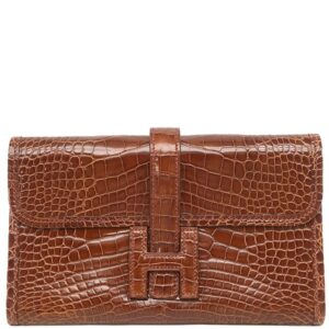 エルメス HERMES クラッチバッグ ジジェ ミニ クラッチ アリゲーター ミール 茶 ミニセカンドバッグ □M刻印 【箱】 【中古】中古美品