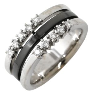 タサキ TASAKI リング 指輪 ダイヤ オニキス デザインリング ブラック×ホワイトゴールド TASAKI Au750 18K 18金 WG 10.5号 【箱】 【中古】中古品