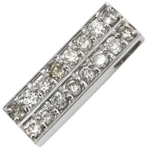 ペンダントトップ ダイヤ 1.00ct プラチナシルバー プラチナ900 スクエア ネックレストップ 16石 【中古】中古品