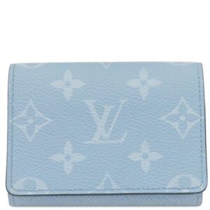 ルイヴィトン LOUIS VUITTON カードケース アンヴェロップ カルト ドゥ ヴィジット レザー タイガラマ スカイブルー シルバー金具 水色 名刺入れ 定期入れ M14118 RFID 【箱】 【中古】