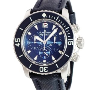 ブランパン BLANCPAIN フィフティファゾムス フライバック クロノグラフ 5085FB-1140-52B ブルー ダイバーズ メンズ 腕時計自動巻き ブルー 【中古】中古美品