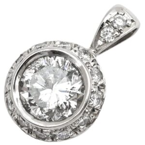 ペンダントトップ ダイヤモンド 1.035ct プラチナシルバー 1P 1粒 1石 大粒 メレ ネックレストップ Pt900 プラチナ 【中古】中古品