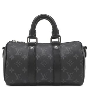 【★3％OFFクーポン】ルイヴィトン LOUIS VUITTON 2WAYバッグ キーポル バンドリエール 25 レザー モノグラムエクリプスリバースキャンバス モノグラムエクリプス シルバー金具 黒 ショルダー ハンドバッグ M46271 RFID 【保存袋】 【中古】中古美品