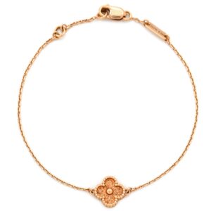 ヴァンクリーフアーペル Van Cleef & Arpels ブレスレット スウィート アルハンブラ ローズゴールド Au750 18K RG テクスチャード加工 VCARO8DC00 【中古】