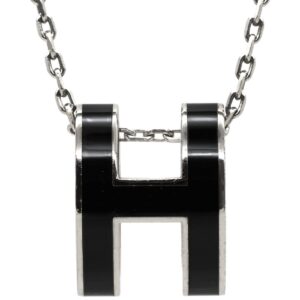 エルメス HERMES ネックレス ポップアッシュ ペンダント メタル ラッカー ブラック×シルバー 黒 Hモチーフ POP H SV金具 【中古】中古品