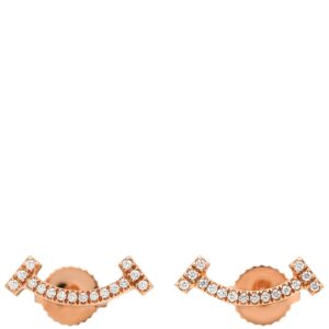 ティファニー Tiffany & Co ピアス Ｔスマイル ミニ ダイヤ ローズゴールド ピンクゴールド T&Co. 750 18K RG PG 60150743 【中古】中古美品