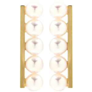 タサキ TASAKI ピアス バランス プラス パールホワイトXイエローゴールド あこやパール 750YG キャッチ他社品 E-4463-18KYG 【中古】