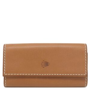 ロレックス ROLEX キーケース レザー キャメル シルバー金具 ノベルティ 鍵入れ 4連 4本 【箱】 【中古】