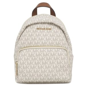 マイケルコース Michael Kors リュック・デイパック エリン シグネチャー スモール コンバーチブル PVC レザー バニラ ゴールド金具 白 茶 MK 35T0GERB5B 【保存袋】 【中古】未使用保管品
