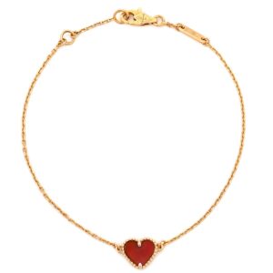 ヴァンクリーフアーペル Van Cleef & Arpels ブレスレット スウィート ハート カーネリアン レッド×ローズゴールド 18K VCARN59L00 【保証書】 【中古】