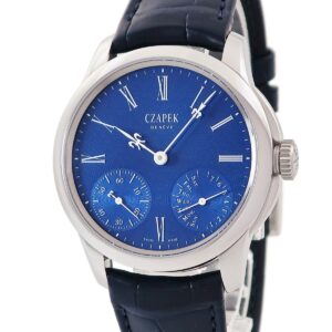 チャペック CZAPEK ケ・デ・ベルク サファイア・ブルー CZQDB スモールセコンド パワーリザーブ表示 限定 メンズ 腕時計手巻き ブルー 【中古】