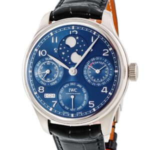 IWC IWC ポルトギーゼ パーペチュアルカレンダー IW503401 K18WG無垢 青 アラビア 永久カレンダー メンズ 腕時計自動巻き ブルー 【中古】中古美品