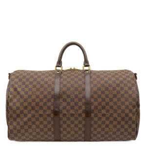 ルイヴィトン LOUIS VUITTON ボストンバッグ キーポル バンドリエール 55 ダミエキャンバス ダミエエベヌ ゴールド金具 茶 付属品欠品 N41414 MB3180 【中古】中古美品
